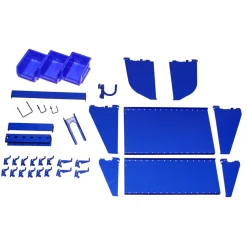 Slotted Tool Board Workstation Accessory Kit for Wall Control Pegboard, Blue