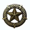 Star with Barbed Wire Knob, Brass Oxide