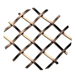 .5" Straight Flat Diamond Decorative Grille Antique Brass, 36" W x 48" L Sheet
