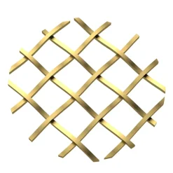 .5" Straight Flat Diamond Decorative Grille Satin Brass, 18" W x 48" L Sheet