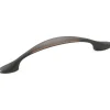 Traditional Arched Bow Pull with Flared Base 3-3/4" Center-to-Center 4-29/32" OL Brushed Oil-Rubbed Bronze