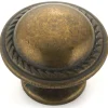 Traditional Knob, 1-3/16" D, Regency Brass