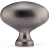 Traditional Oval Knob 1-31/32" x 1-3/32" Antique Nickel