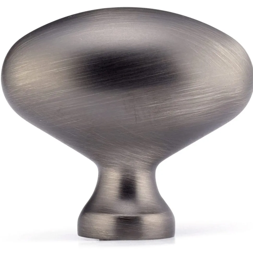 Traditional Oval Knob 1-31/32" x 1-3/32" Antique Nickel