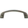Traditional Pull with Decorative Rope Twists 3-3/4" Center-to-Center 4-17/32" OL Pewter