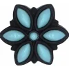 Turquoise Flower Knob Black Oxide