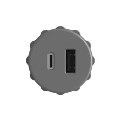 5V Rounded Recessed USB Charger Gray