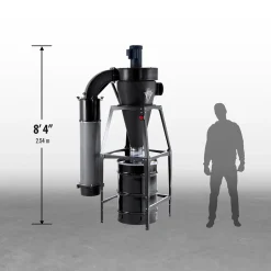 V-System 3000 55-Gallon Cyclone Dust Collector with Stand HEPA GFM 3 HP 1 Ph 230V