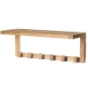 Wall Shelf with 6 Hooks