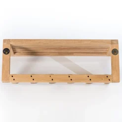 Wall Shelf with 6 Hooks