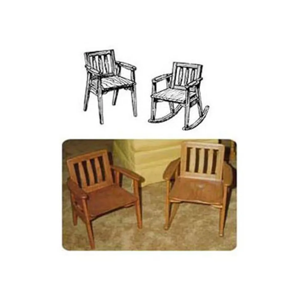 Woodworking Project Paper Plan to Build Child's Rocker with Arm Chair