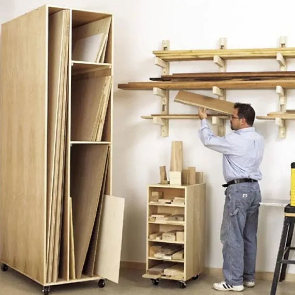 Woodworking Project Paper Plan to Build Triple-Threat Storage for Lumber, Scraps and Sheet Goods