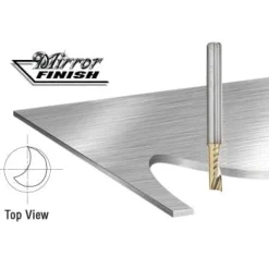 51402-Z Spiral O Single Flute Aluminum Cutting Up-Cut ZrN Coated Mirror Finish Router Bit 1/4"D 5/8"CH 1/4"SH 2"OL