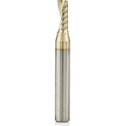 51408-Z Spiral O Single Flute Aluminum Cutting Up-Cut ZrN Coated Mirror Finish Router Bit 3/16"D 1/2"CH 1/4"SH 2"L